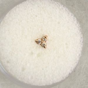 BVLA rose gold diamond tri prong stud. Threadless style .